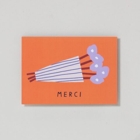 Postkarte Merci Blumenstrauß
