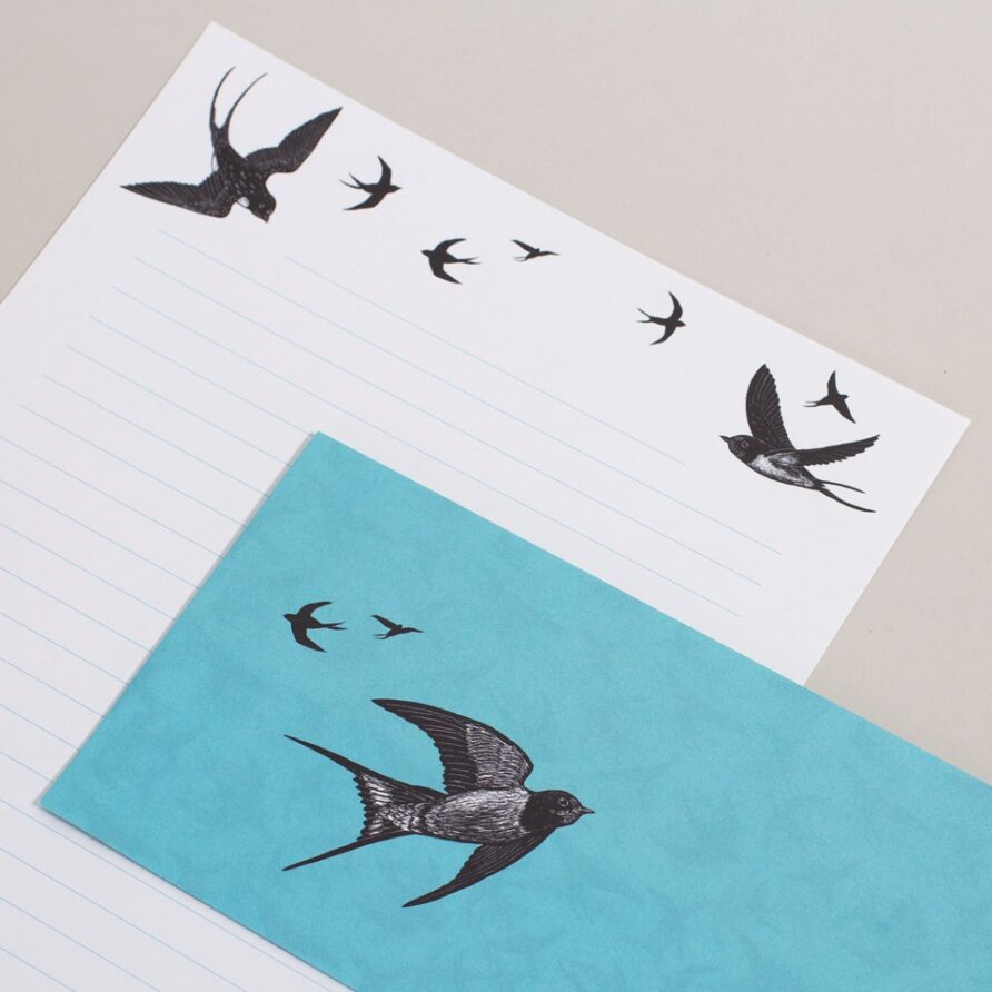 Briefpapierset Schwalben – Bild 3