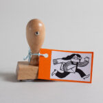 Stempel rennende Frau mit Brief
