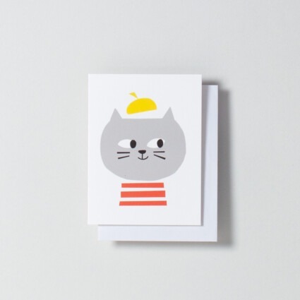 Minikarte Katze mit Hut