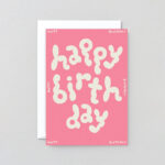 Geburtstagskarte Happy Birthday rosa Wolken