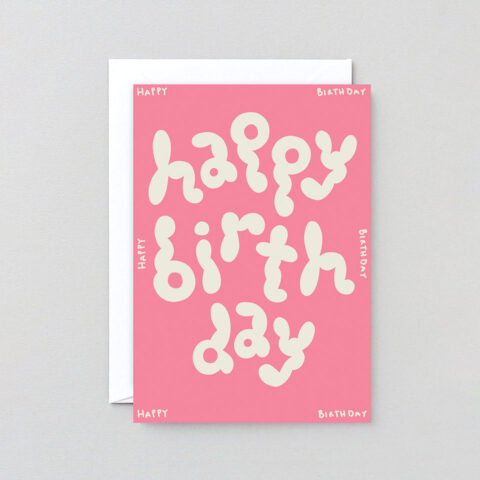 Geburtstagskarte Happy Birthday rosa Wolken