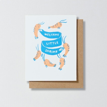 Geburtskarte Welcome little Shrimp