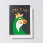 Grußkarte Stay Silly Papagei