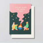 Grußkarte I'm so glad I'm with you Lagerfeuer