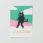 Postkarte Silly Walk Katze