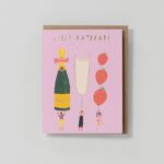 Geburtstagskarte Champagner