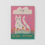 Postkarte No Rain No Flowers