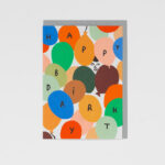 Geburtstagskarte Luftballons mit verstecktem Gesicht