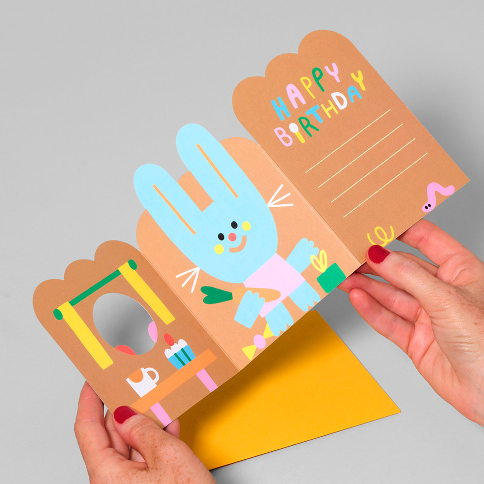 Geburtstagskarte Hase Leporello Karte – Bild 6