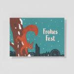 Weihnachtspostkarte Eichhörnchen Leipzig