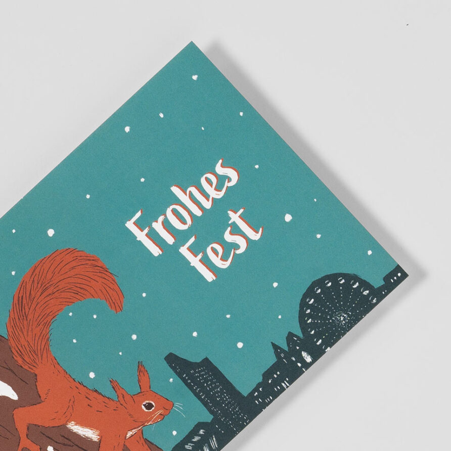 Weihnachtspostkarte Eichhörnchen Leipzig – Bild 2