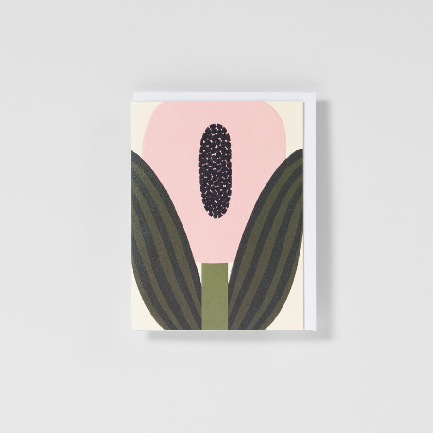 Minikarte rosa Blume