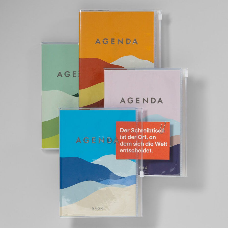 A5 Kalender 2025/26 mit Umschlagtasche Berge