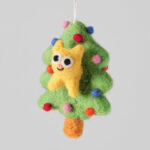 Filzanhänger – Katze im Weihnachtsbaum