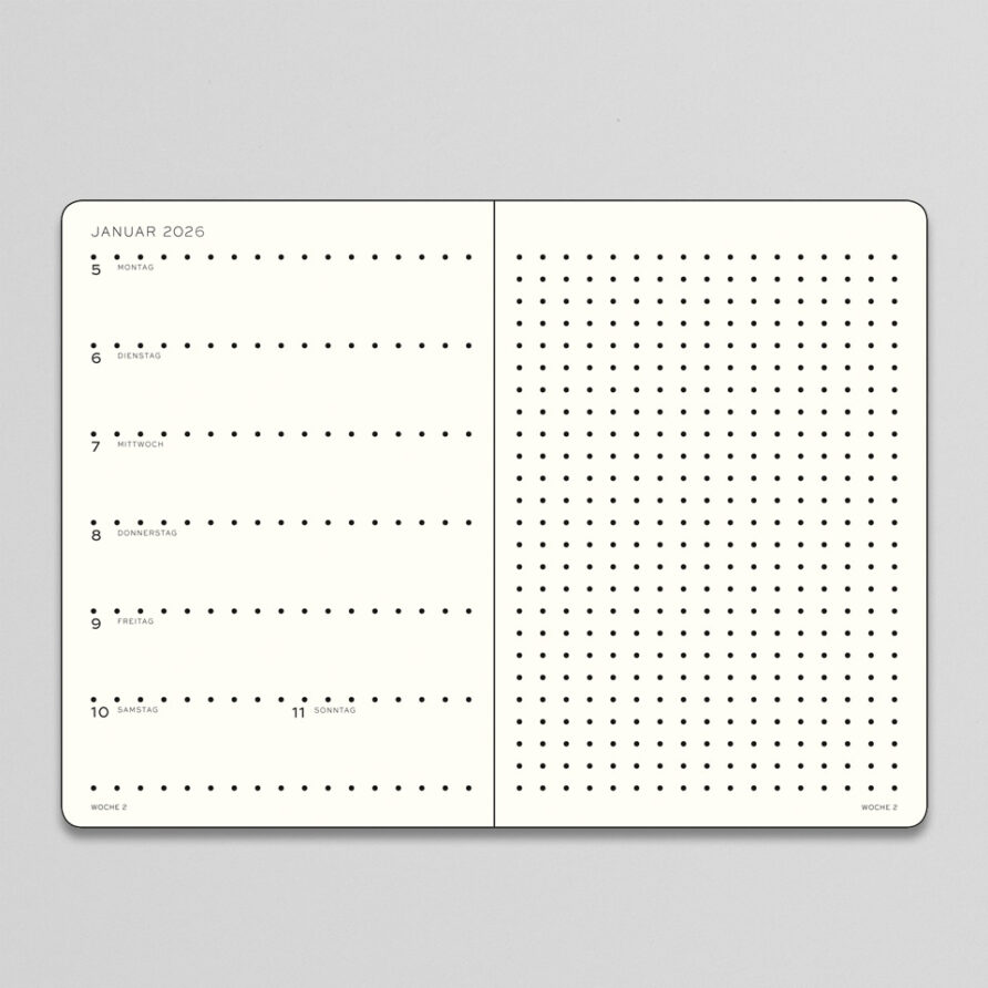 Wochenkalender und Notizbuch 2026 gepunktet – Bild 2