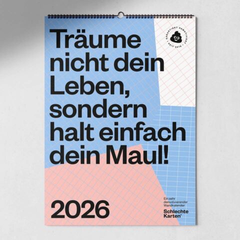 demotivierender Wandkalender 2026