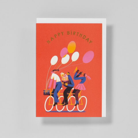 Geburtstagskarte Happy Birthday Fahrradgang