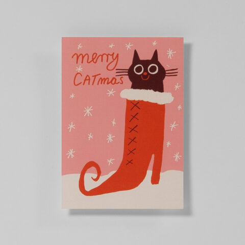 Weihnachtspostkarte Merry Catmas