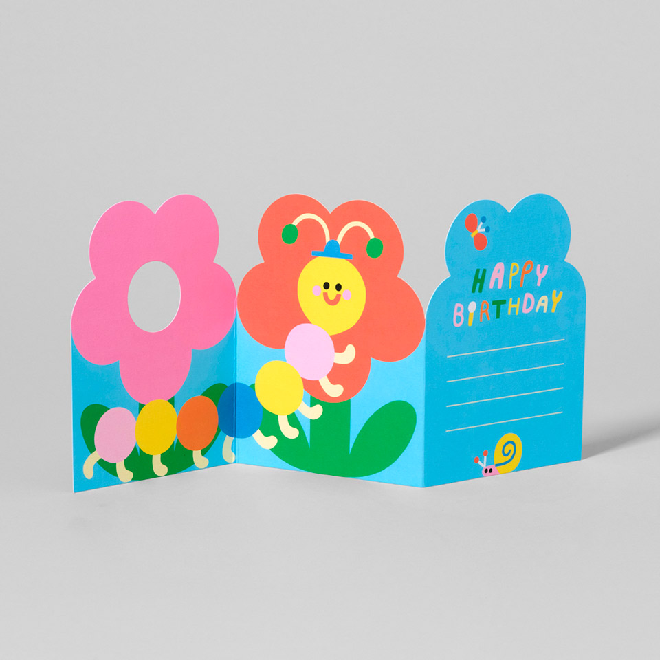 Geburtstagskarte Blume Leporello Karte – Bild 2