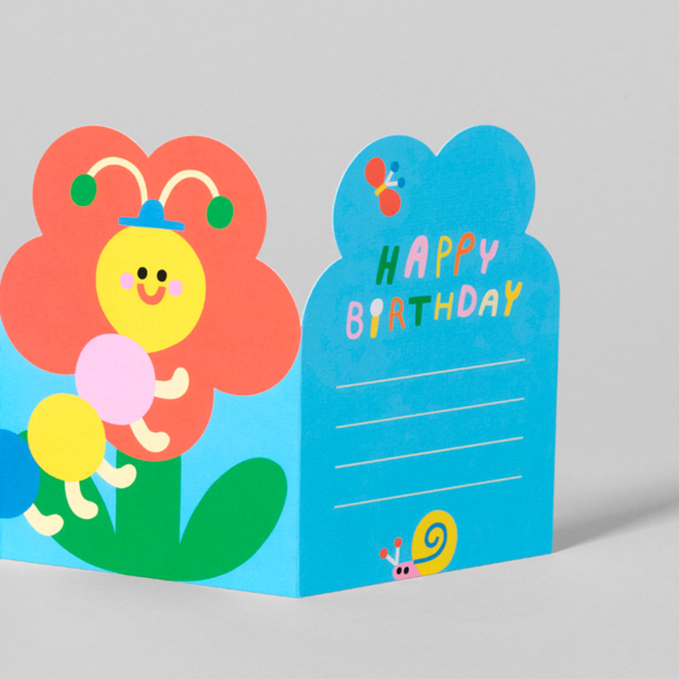 Geburtstagskarte Blume Leporello Karte – Bild 3